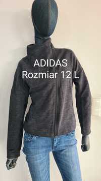 Bluza Adidas. Asymetryczna. Rozmiar 12 L. Track Tops. Czarna. Z golfem