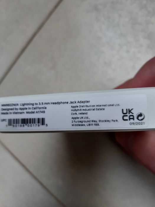 Adapter Lightning do 3.5mm Jack Apple A1749 nowy kupiony w iSpot.pl.