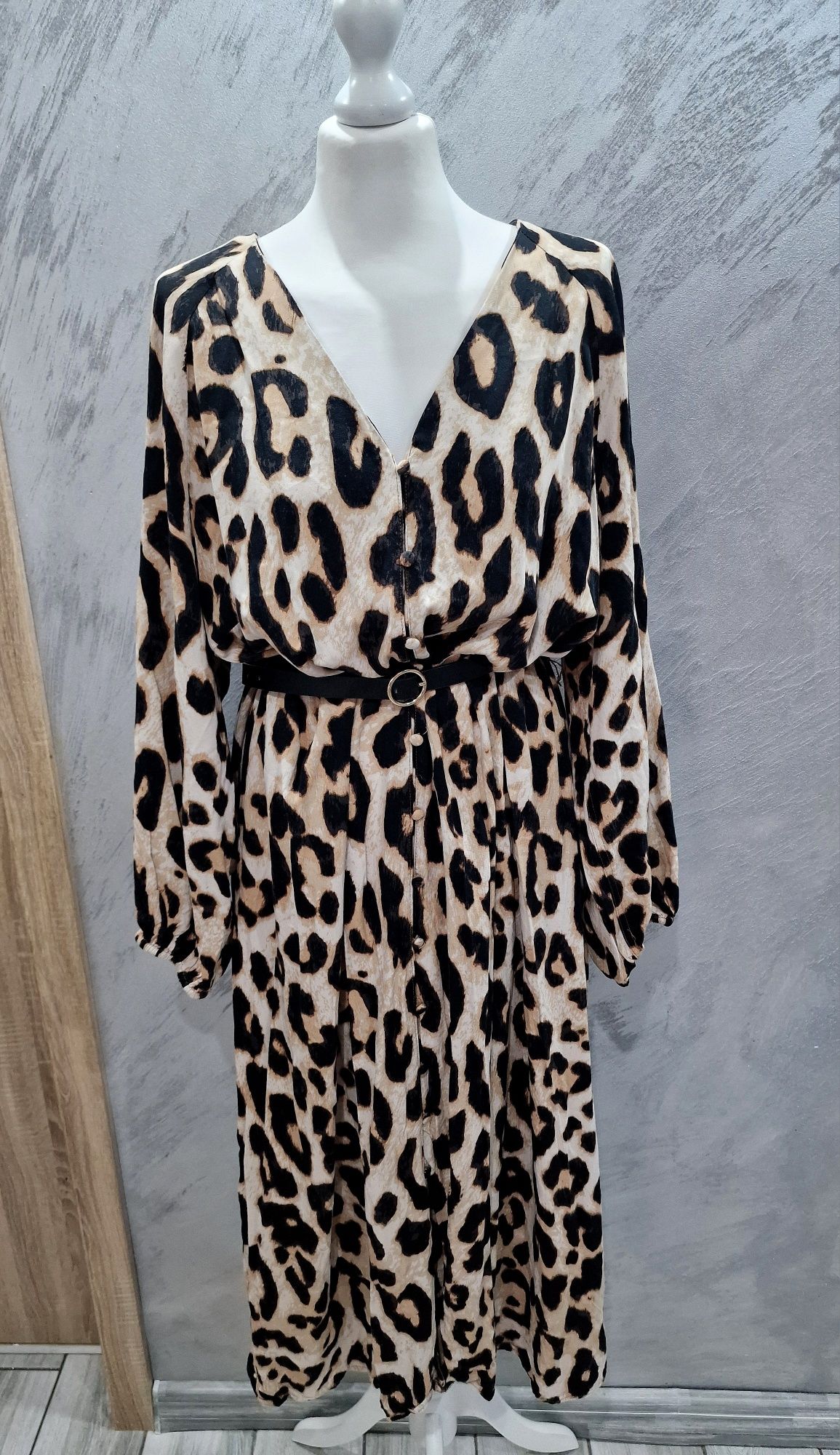 Sukienka 42 44 H&M Wiskoza panterka maxi