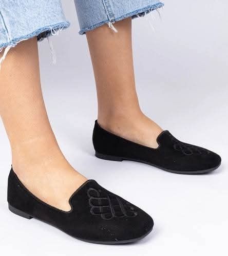 Baleriny damskie z haftem