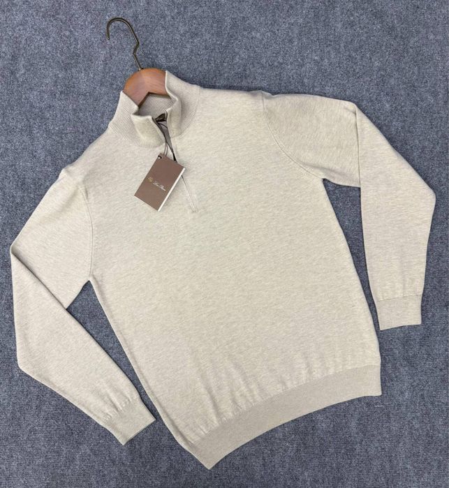 BRAND Чоловічий напівгольф Loro Piana М,L,XL,2XL,3XL беж/чорний КИЇВ