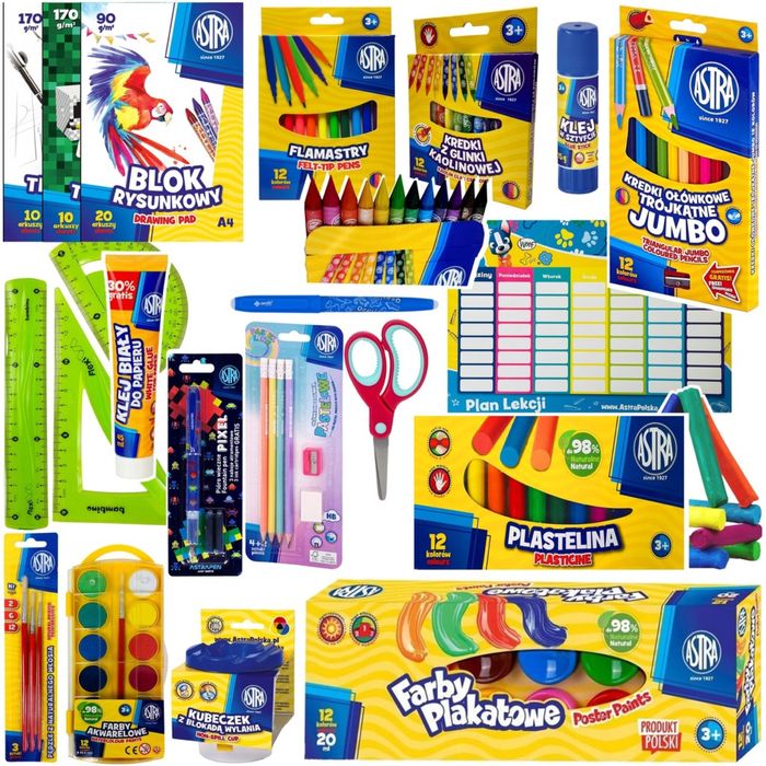 22 elementy!! Duzy zestaw do szkoly wyprawka