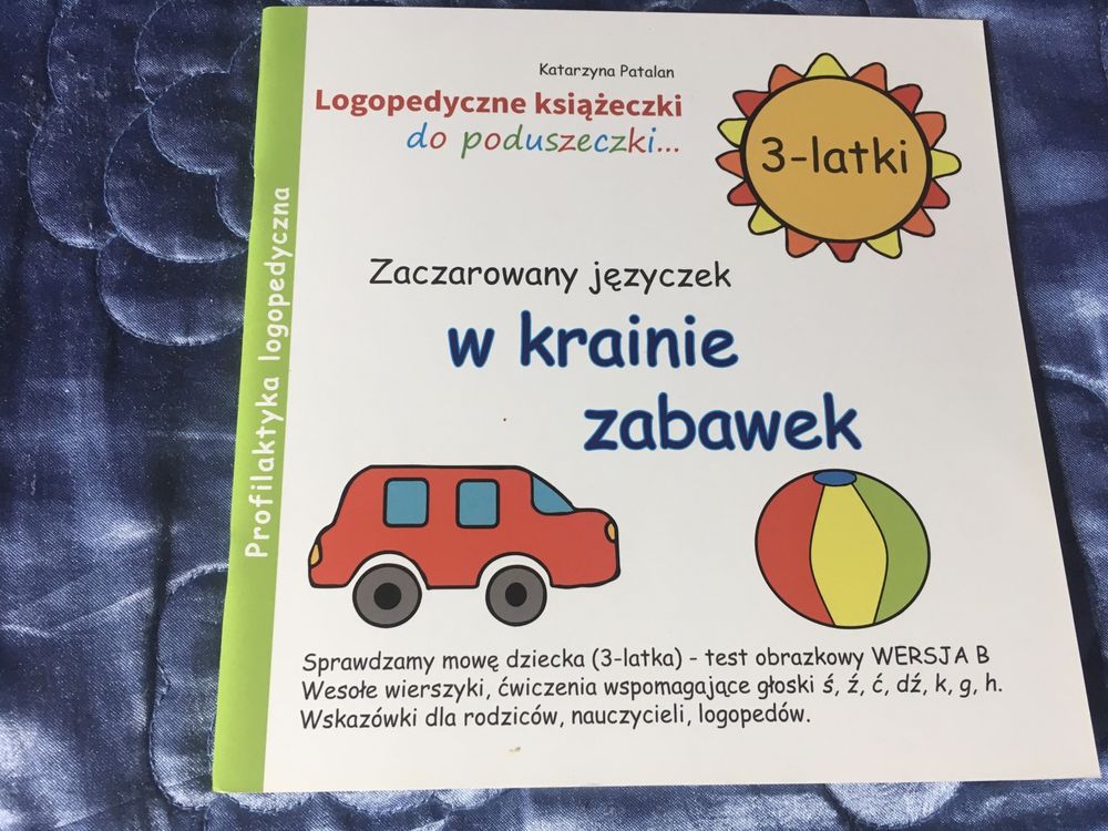 Logopedyczne książeczki do poduszeczki 3 latki w krainie zabawek