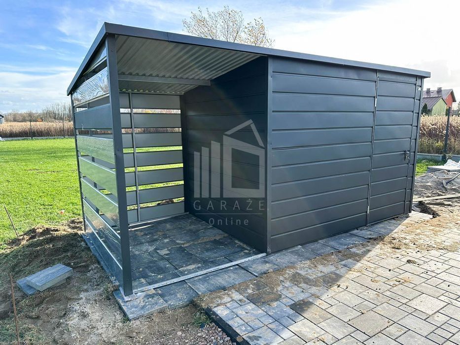 Domek Ogrodowy - Schowek 3X2 + Wiata 1,5X2 - Okno - Drzwi Id436