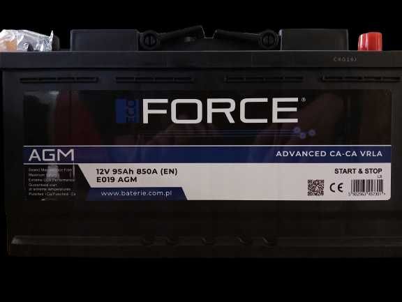 Akumulator AGM Force 95AH 850A Start-Stop AGM