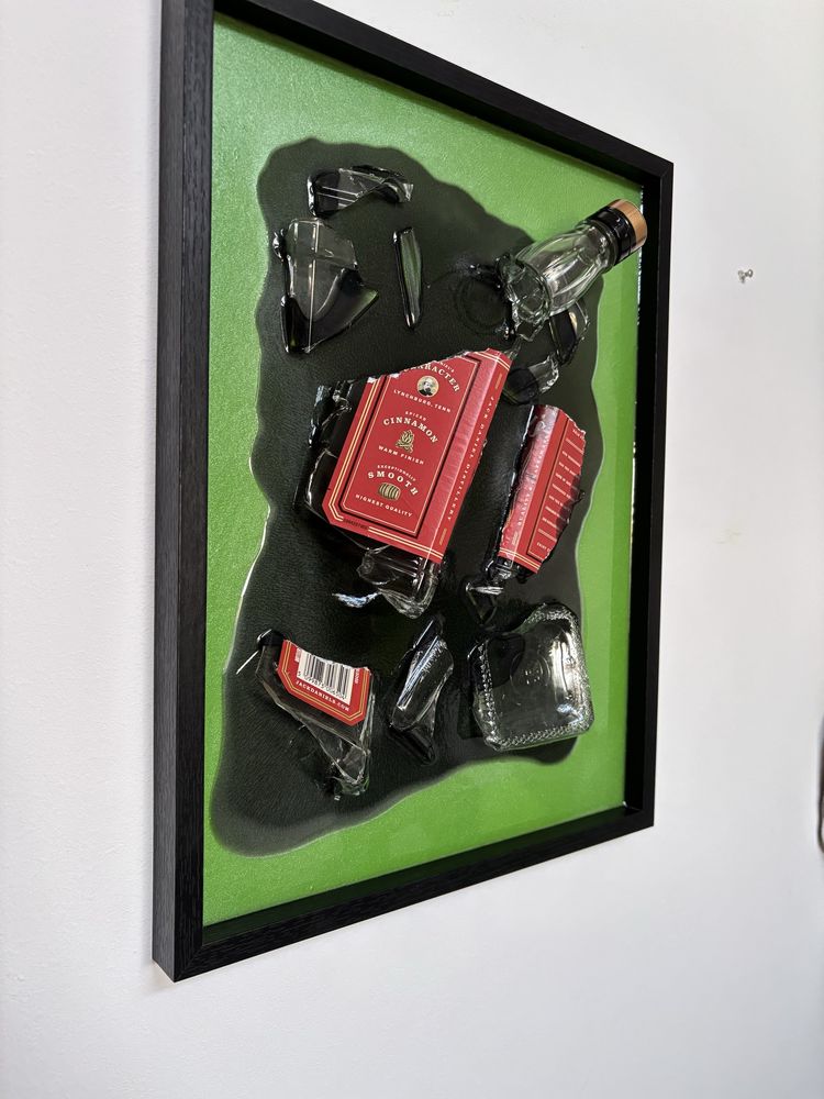 Obraz butelki zalanej w żywicy Jack daniels