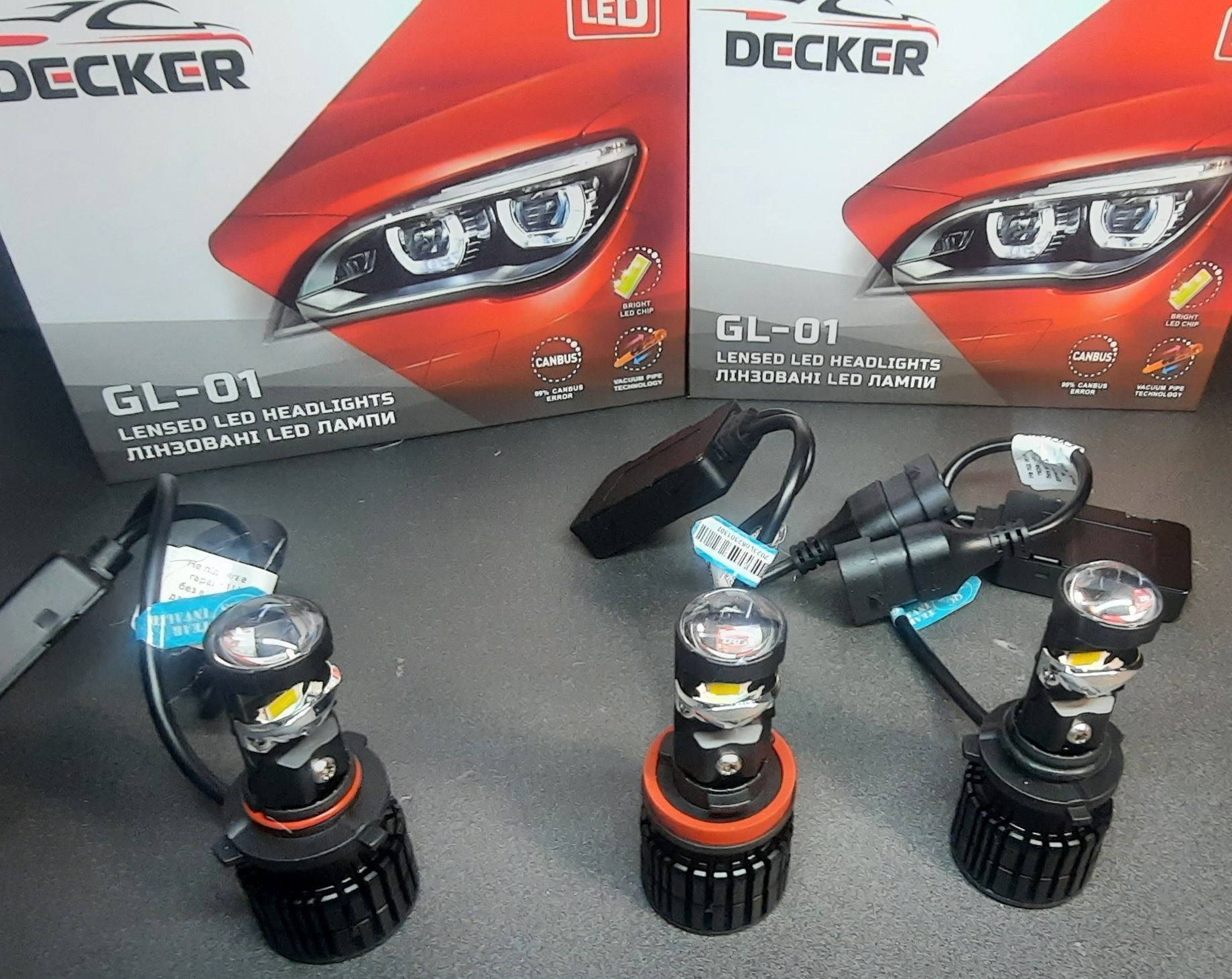 Міні лінза Decker GL-01 PRO LED H11/ НВ3/HB4/Новинка/55Вт/6000K /9-32V