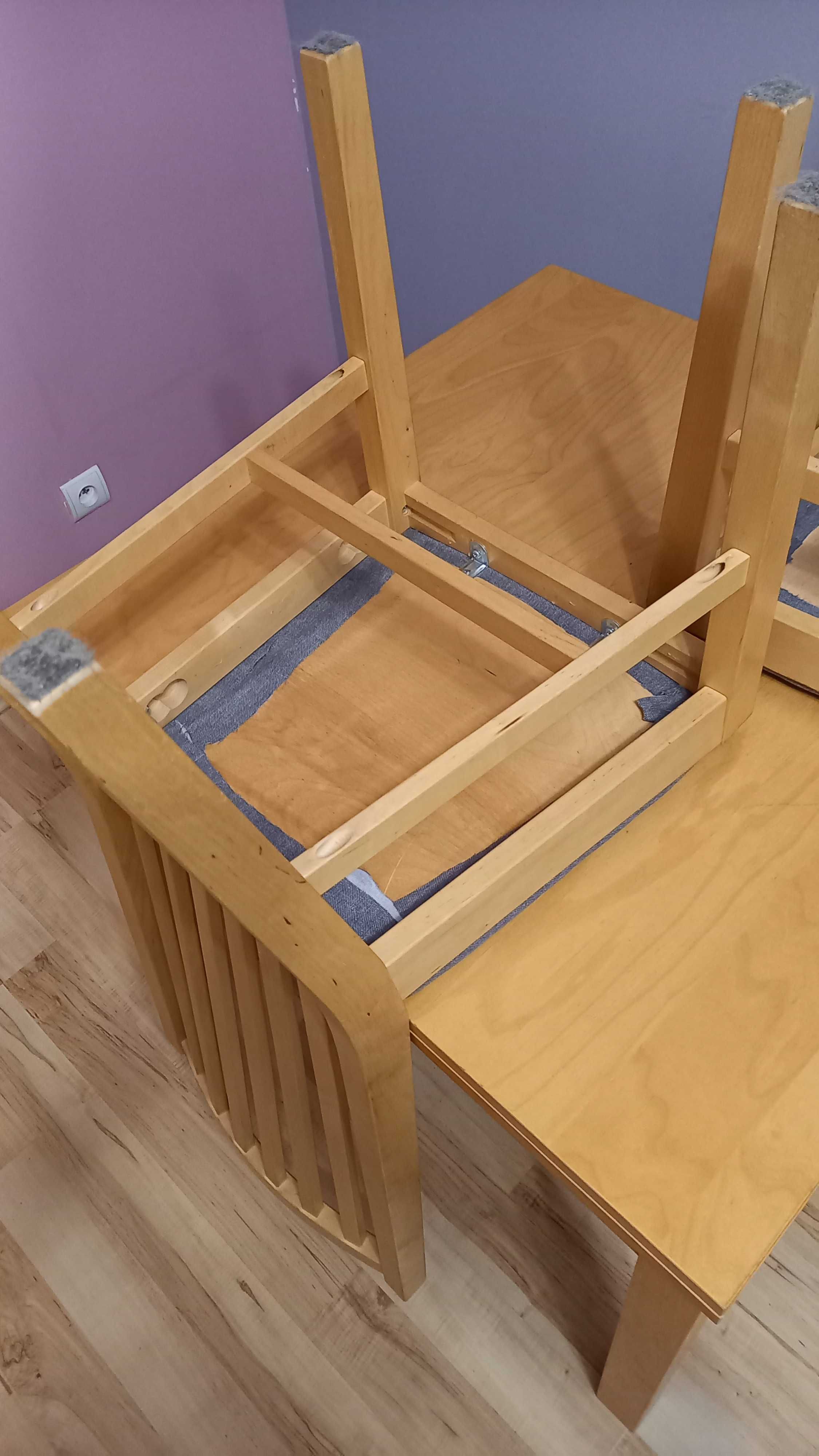 IKEA Ekedalen 2 krzesła tapicerowane dąb stan BDB cena za komplet!