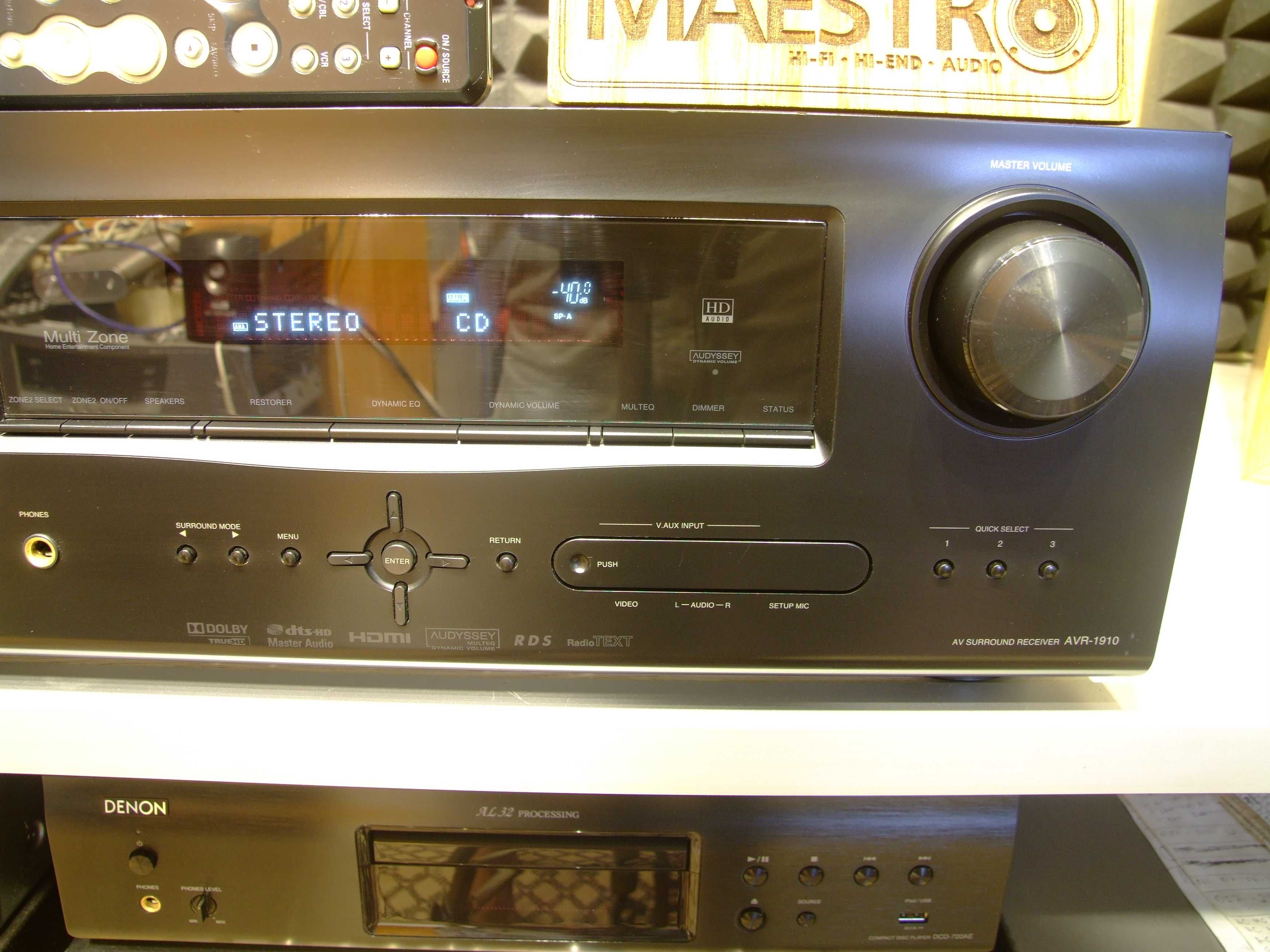 AV ресівер 7.1 Denon AVR-1910. 7х125. 6-16 Ом. Пульт. HDMI. 10.7 кг
