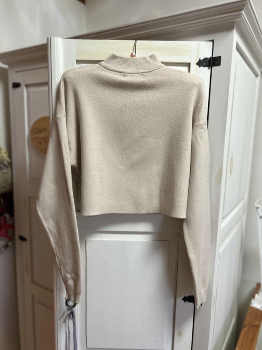 Sweter 3/4 Bershka beżowy S