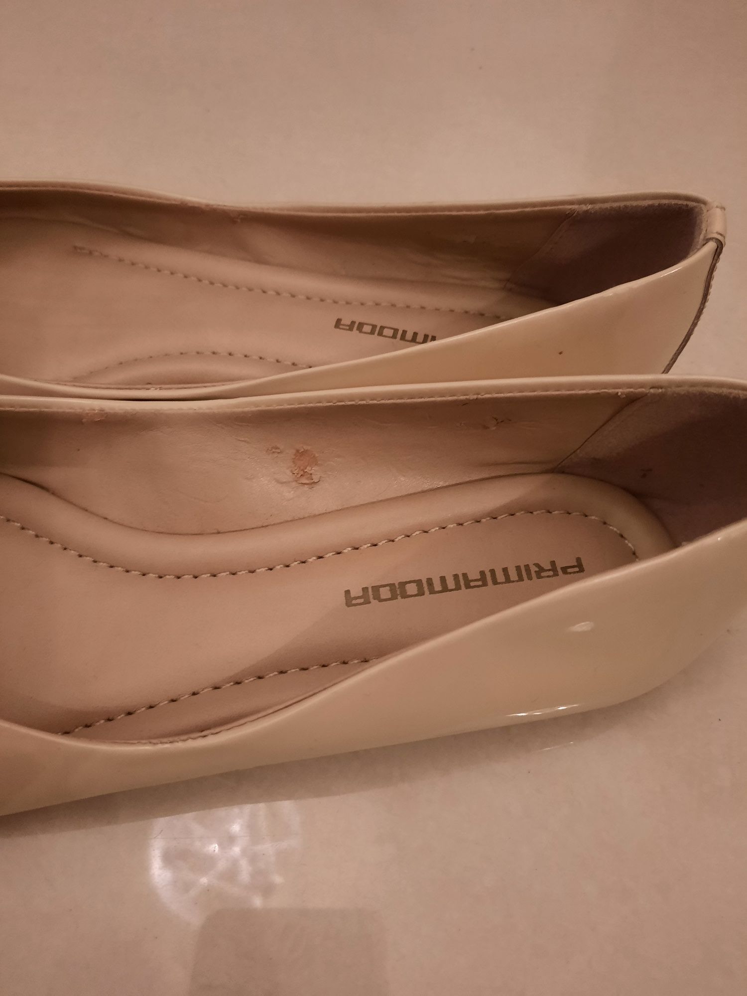 Balerinki Prima moda, beżowe, r. 39, j. Nowe.