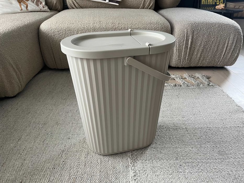 Ikea DAMMÄNG Kosz, pojemnik z pokrywką, szarobeżowy, 26 l