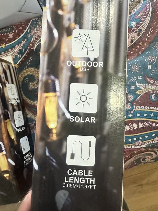 Grinalda Luzes Solares - 5 embalagens