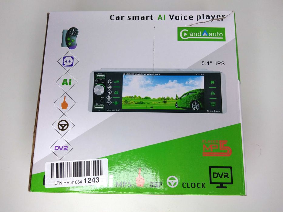 Radio MP5 1DIN Ekran 5.1" BLUETOOTH, CARPLAY, Kamera Cofania-NOWE!