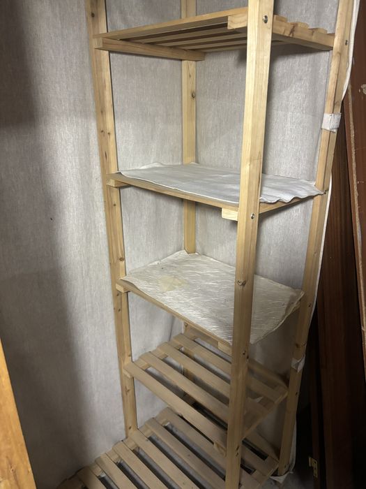 Armário de madeira 80x50x165 cm com cobertura de pano