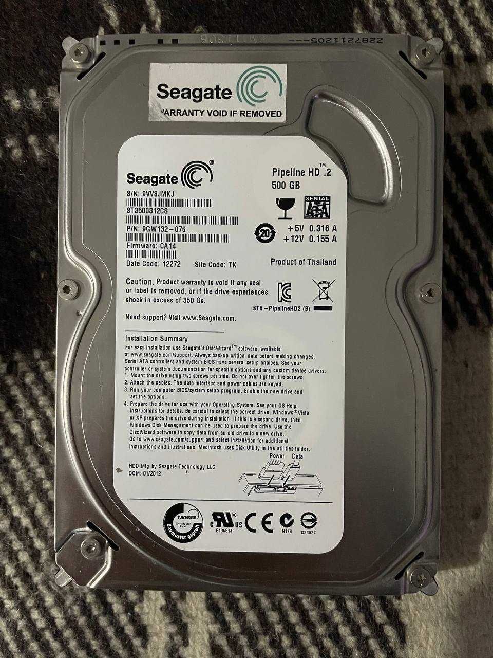 HDD жесткий диск Seagate 500gb в отличном состоянии