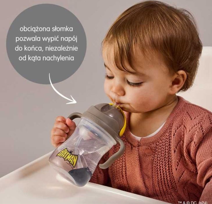 Batman by b.box bidon dla dzieci - kubek niekapek ze słomką 240 ml