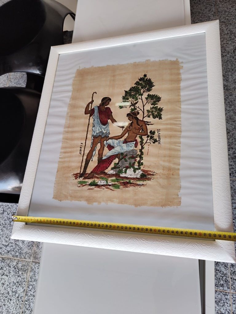 Moldura e tela pintada à mão