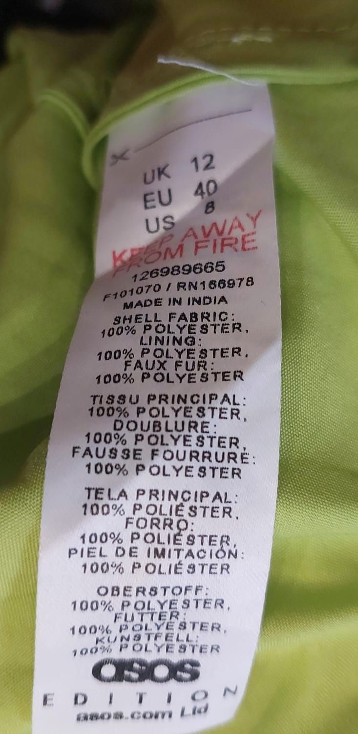 Obłedna suknia z sztucznymi piórami rozmiar 40