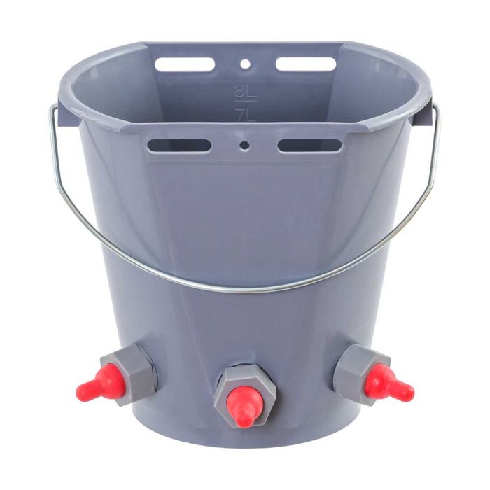 Wiadro laktacyjne dla jagniąt i koźląt. 3 smoczki, 8 litrów