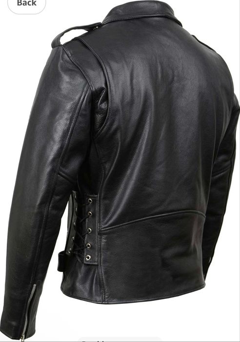 Мужская  кожаная куртка со шнуровками по бокам.Motorcycle Riders