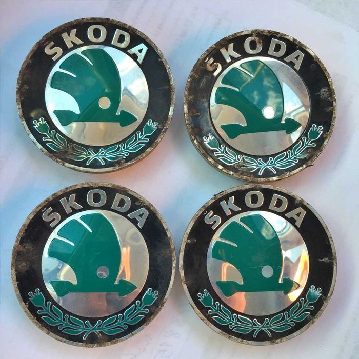 4x Dekielek alufelgi SKODA 56MM oryginalne