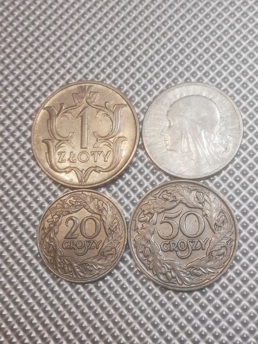 20-50 groszy, 1-2 złote 1923 Ag/II Rp 4 szt/ładne