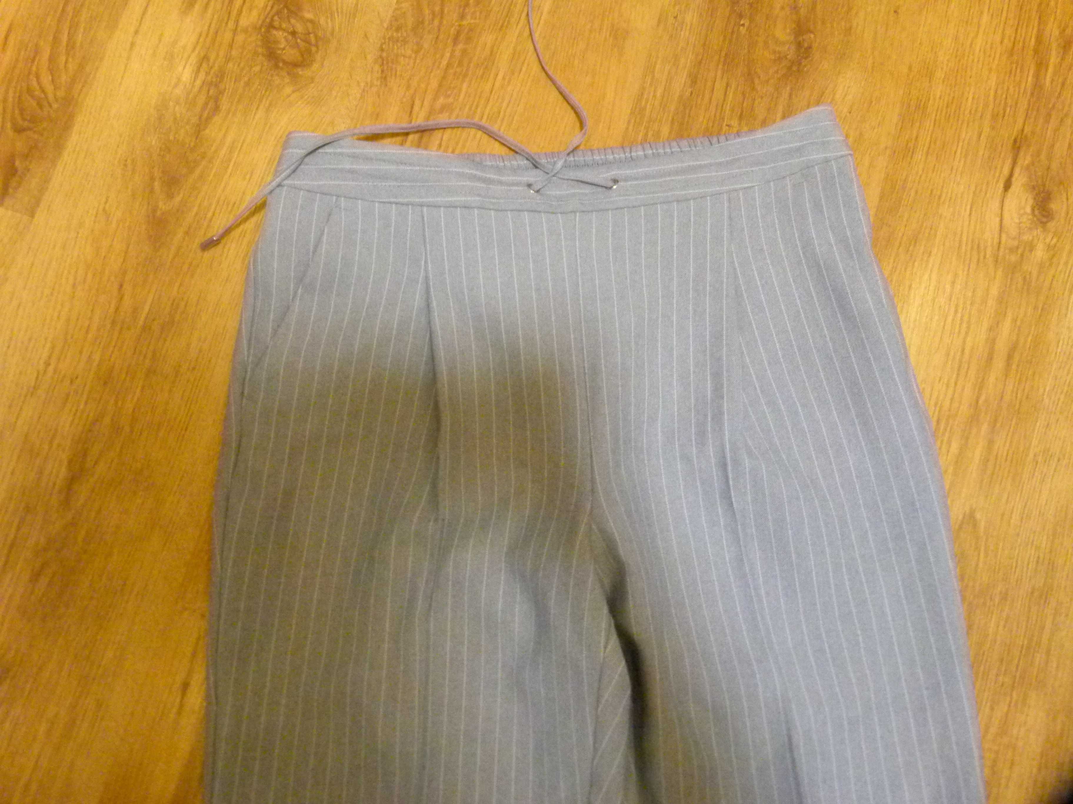 primark spodnie szare z przeszyciami eleganckie pas guma rozm 42 XL