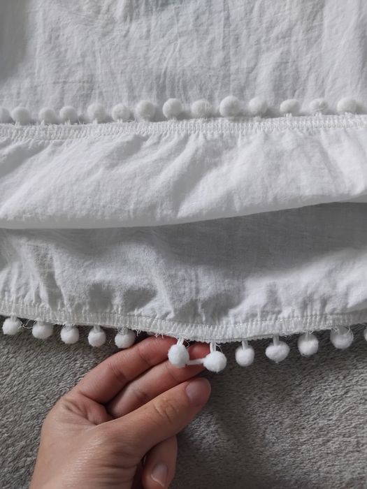 Biała haftowana bluzka hiszpanka/off shoulder bawełna r. uni (S/M)