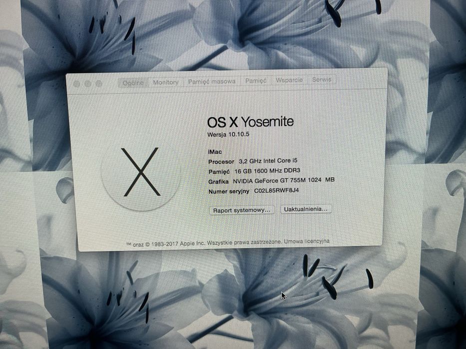 Komputer apple OS X yosemite