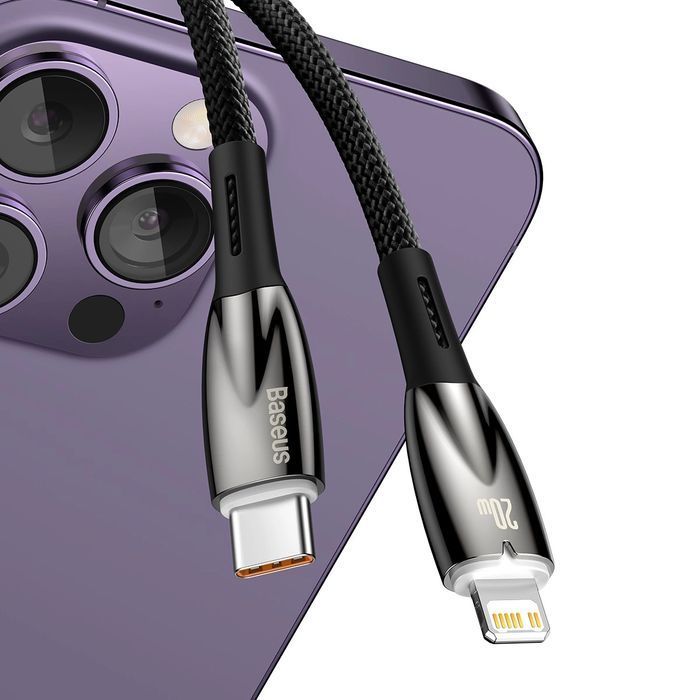 Baseus Glimmer Series kabel USB-C - Lightning 480Mb/s PD 20W 2m czarny