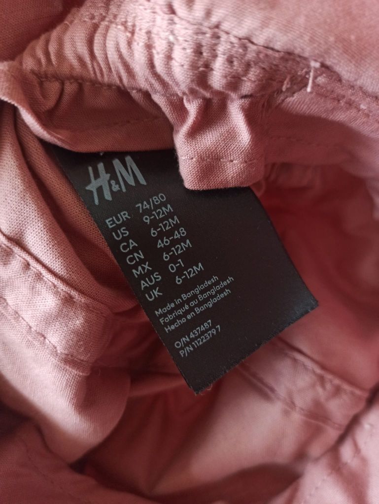 Czapka przeciwsłoneczna z daszkiem H&M 74/80 jak nowa