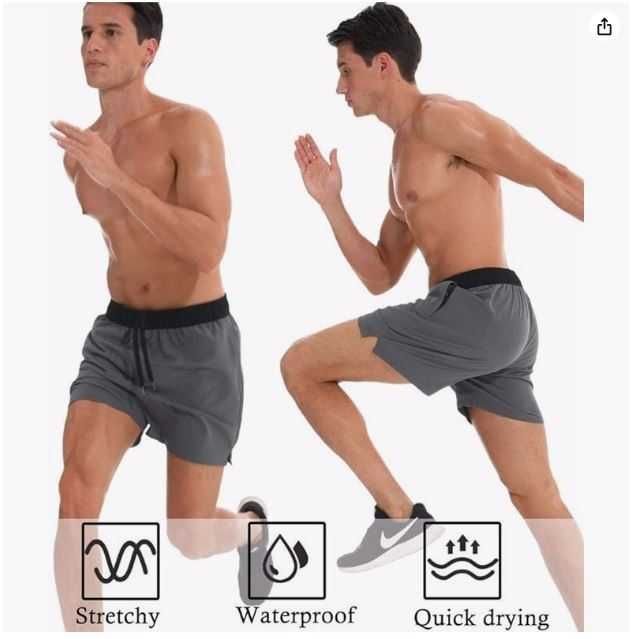 Męskie spodenki/szorty na basen Arcweg kolor szary rozmiar S