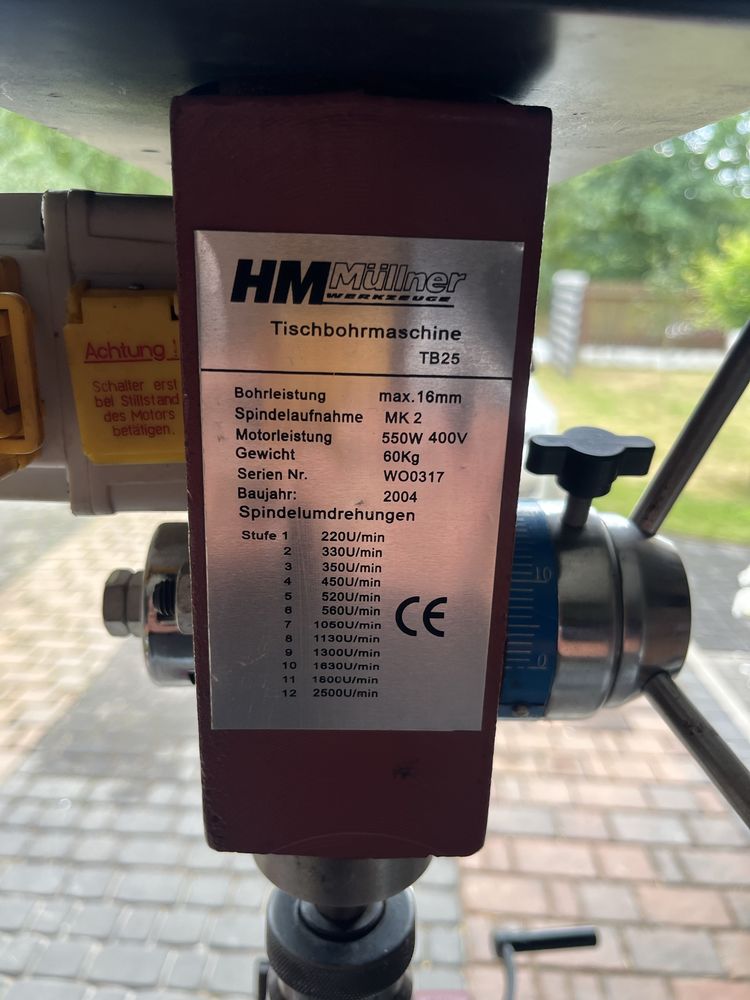 Wiertarka kolumnowa  HM Müllner 380V 400V