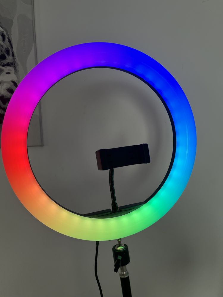 кільцева LED RGB лампа для селфі, блогерів, штатив