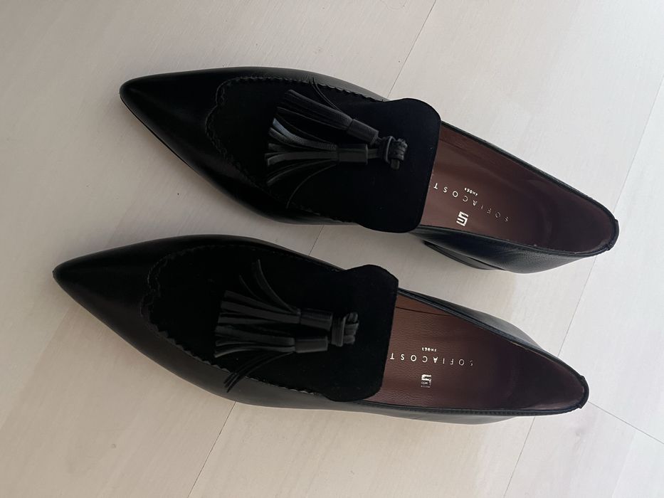 Sabrinas pretas de pele Sofia Costa