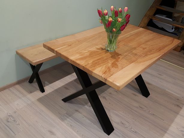 Stół loftowy z ławką