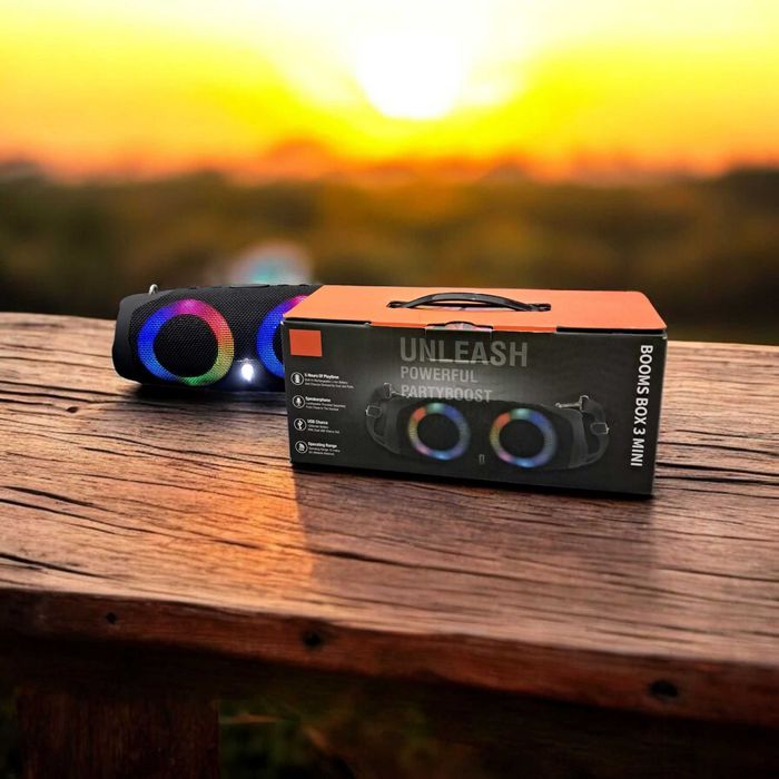 BOOMS BOX 3 MINI- przenośny głośnik Bluetooth z LED