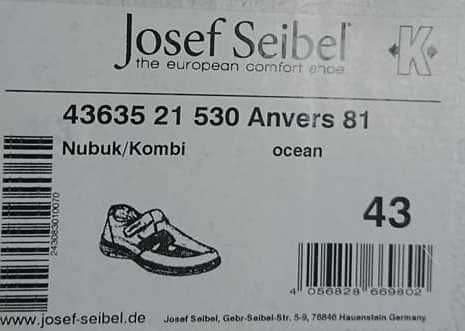 Нові німецькі шкіряні чоловічі туфлі Josef Seibel, р. EUR 43 (устілка
