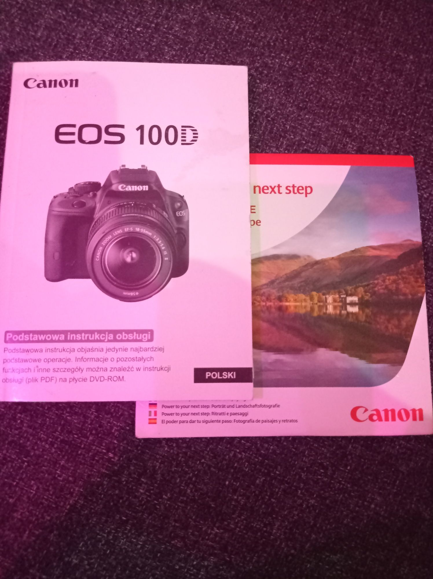 Canon EOS 100d podstawowa instrukcja obsługi oraz płyta w wersji angie