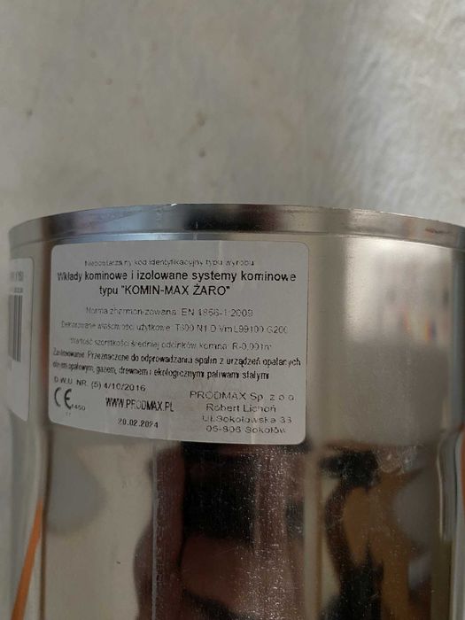 Rura żaroodporna, wkład kominowy Prodmax długość 0,5 m, Fi 150
