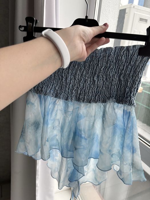 Топ на резинці блакинтий