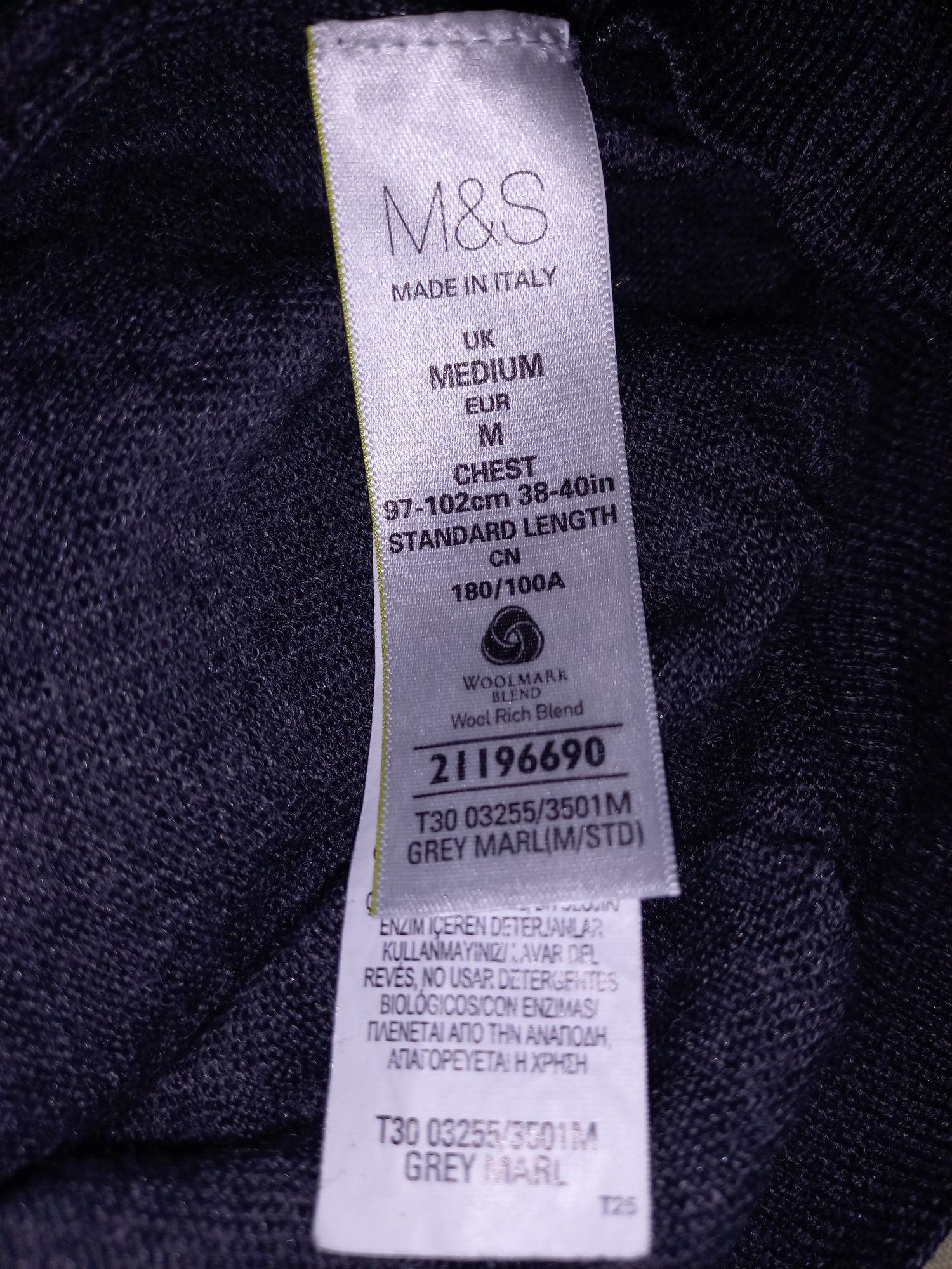 Sweter wełna merynosowa z jedwabiem M&S
