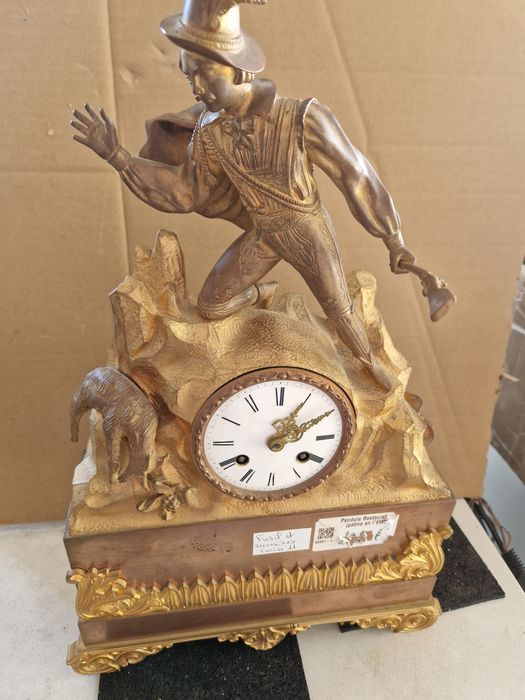 francuski zegar antyk unikatowy.  złocony.  antyk