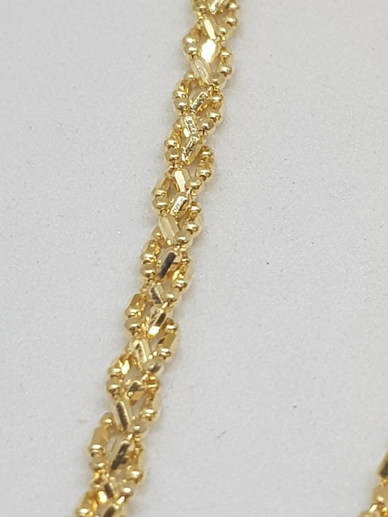 Złota damska bransoletka złoto 585 19cm