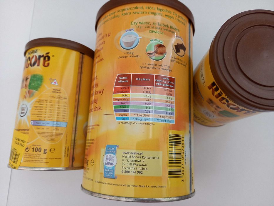 Puszki pojemniki do przechowywania kuchnia puszki po kawie Ricore