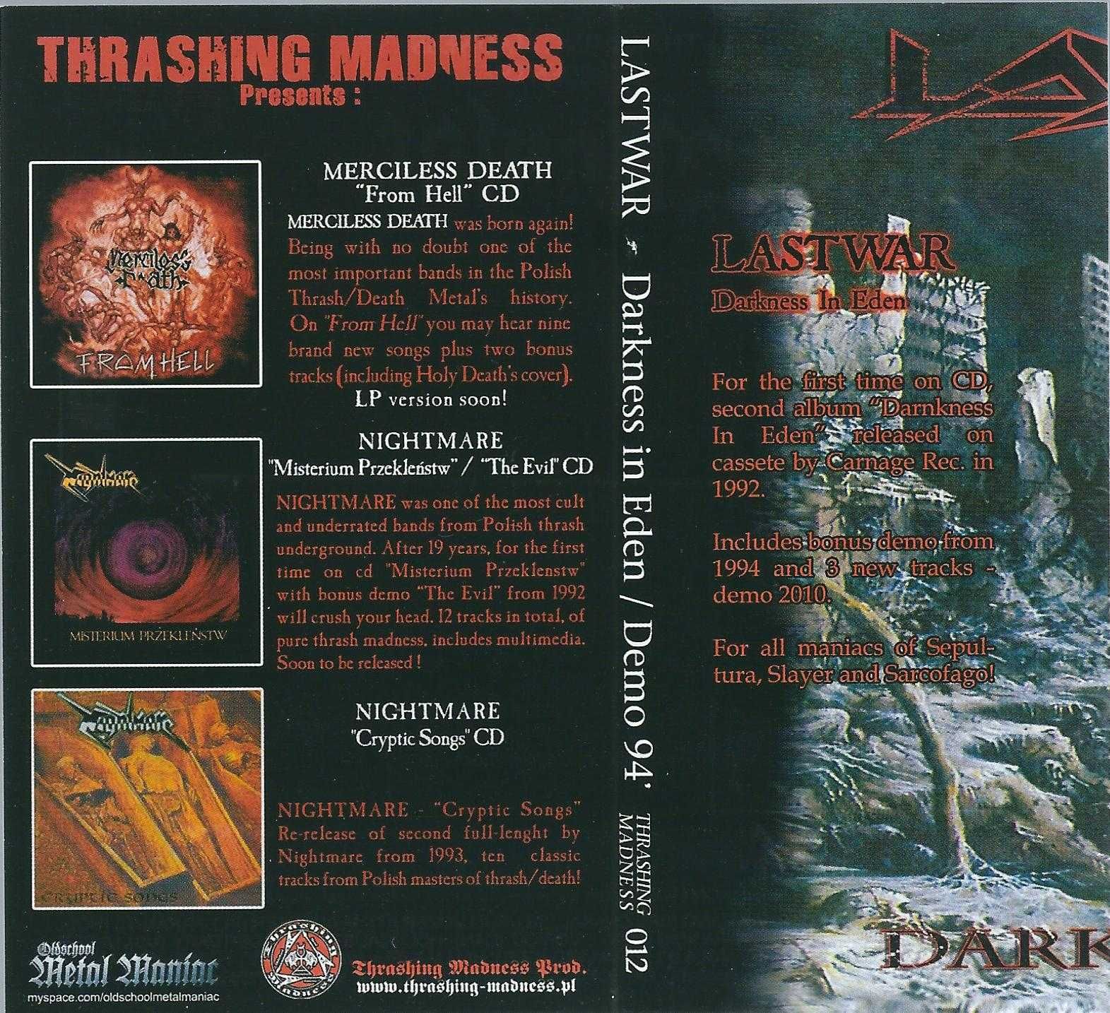 CD Lastwar - Darkness In Eden-Demo 94' (2011) (Thrashing Madness Pr.)