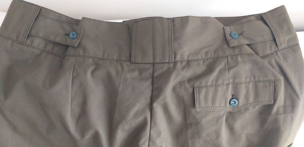 Spodnie męskie, khaki (nowe) z ocieplaną  podpinką roz XL/XXL