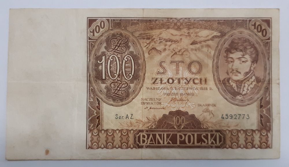 kolekcjonerski banknot 100 złotych z 1934 roku