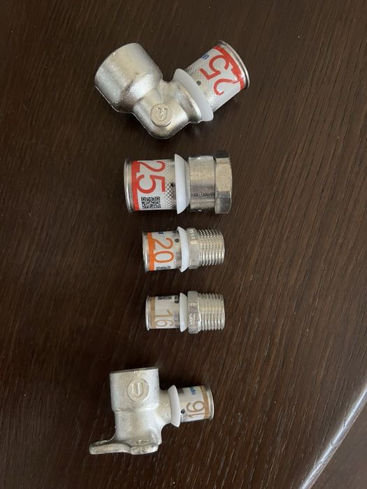 Uponor S-Press Plus, тройник, муфта, коліно, кут, штуцер, прес фітінг